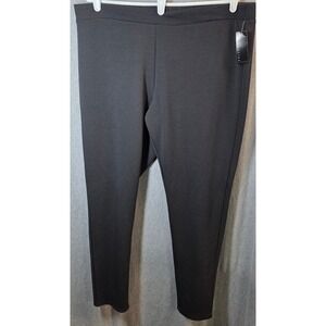 New Attention Textured Pull On Pants Plus Size XXL 2X Black Stretch Work Church